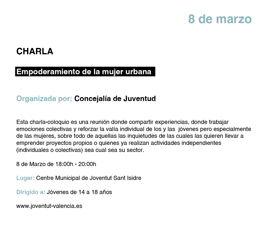 TALLER Empoderamiento de la mujer urbana