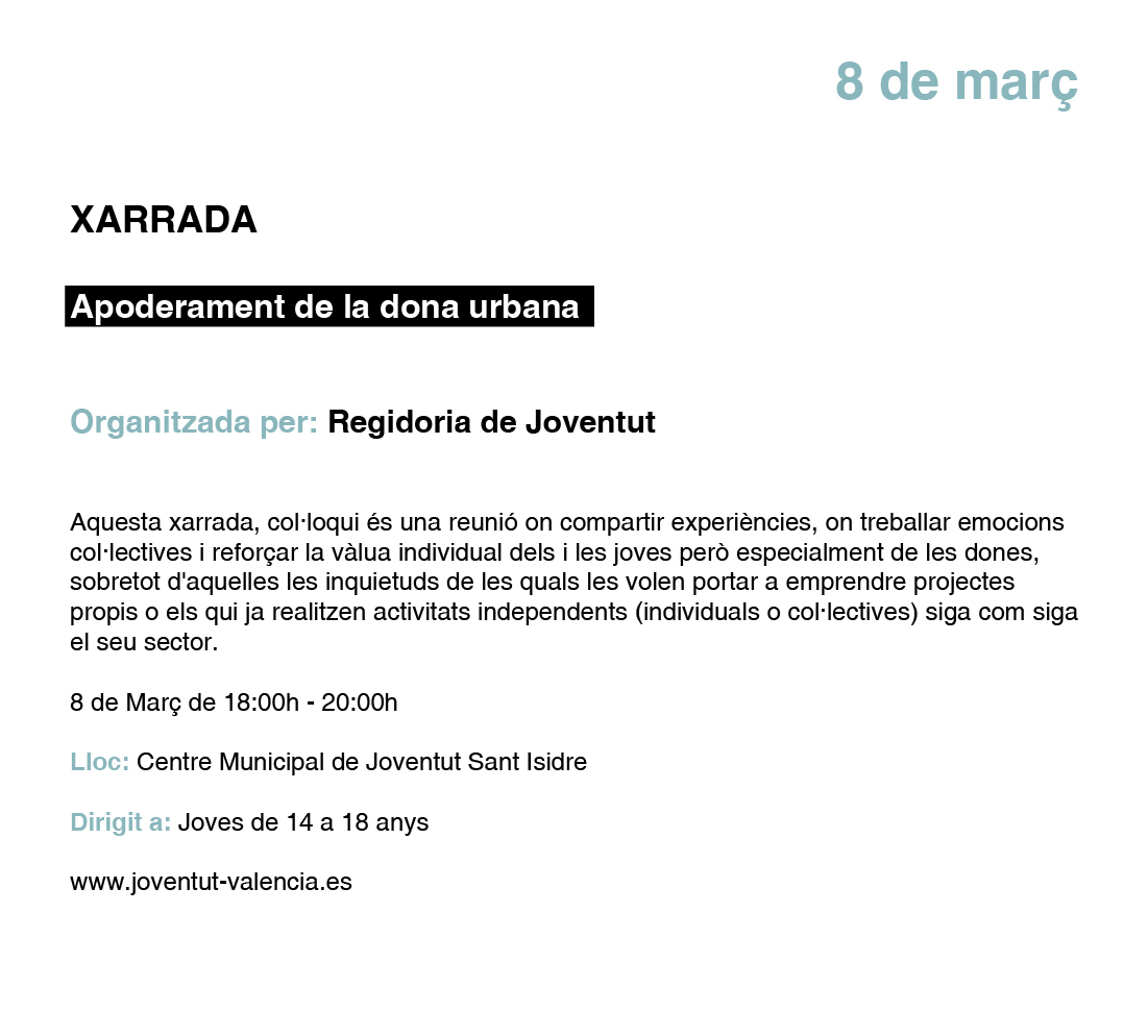 TALLER Apoderament de la dona urbana