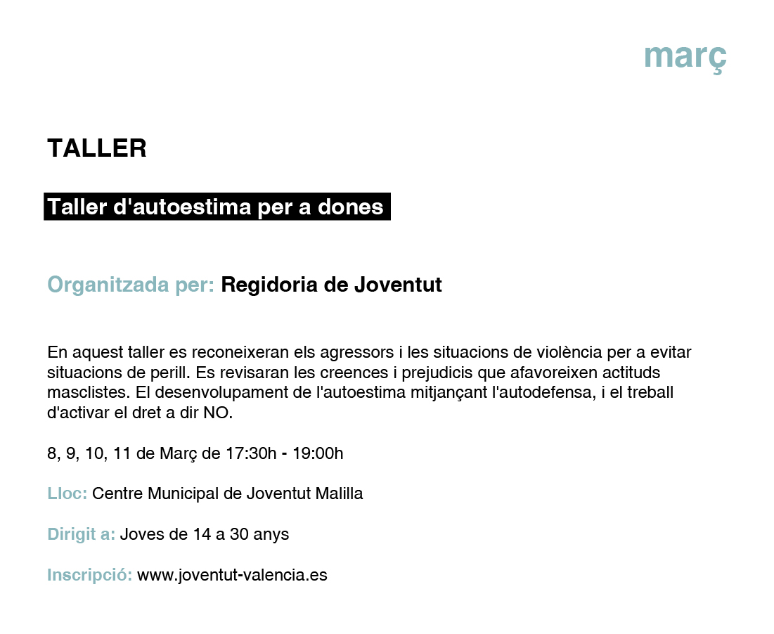TALLER Taller d'autoestima per a dones