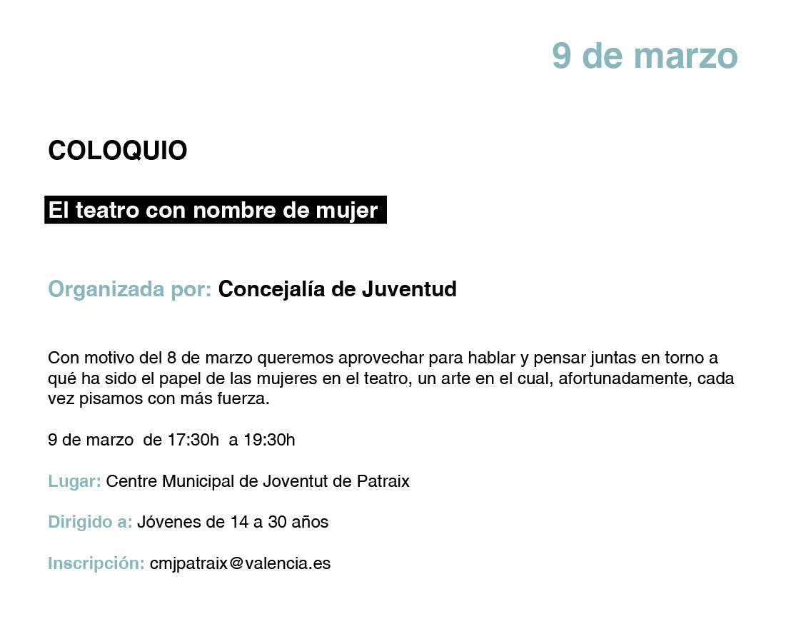 COLOQUIO El teatro con nombre de mujer