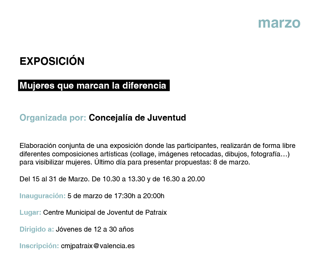 EXPOSICIÓN Mujeres que marcan la diferencia