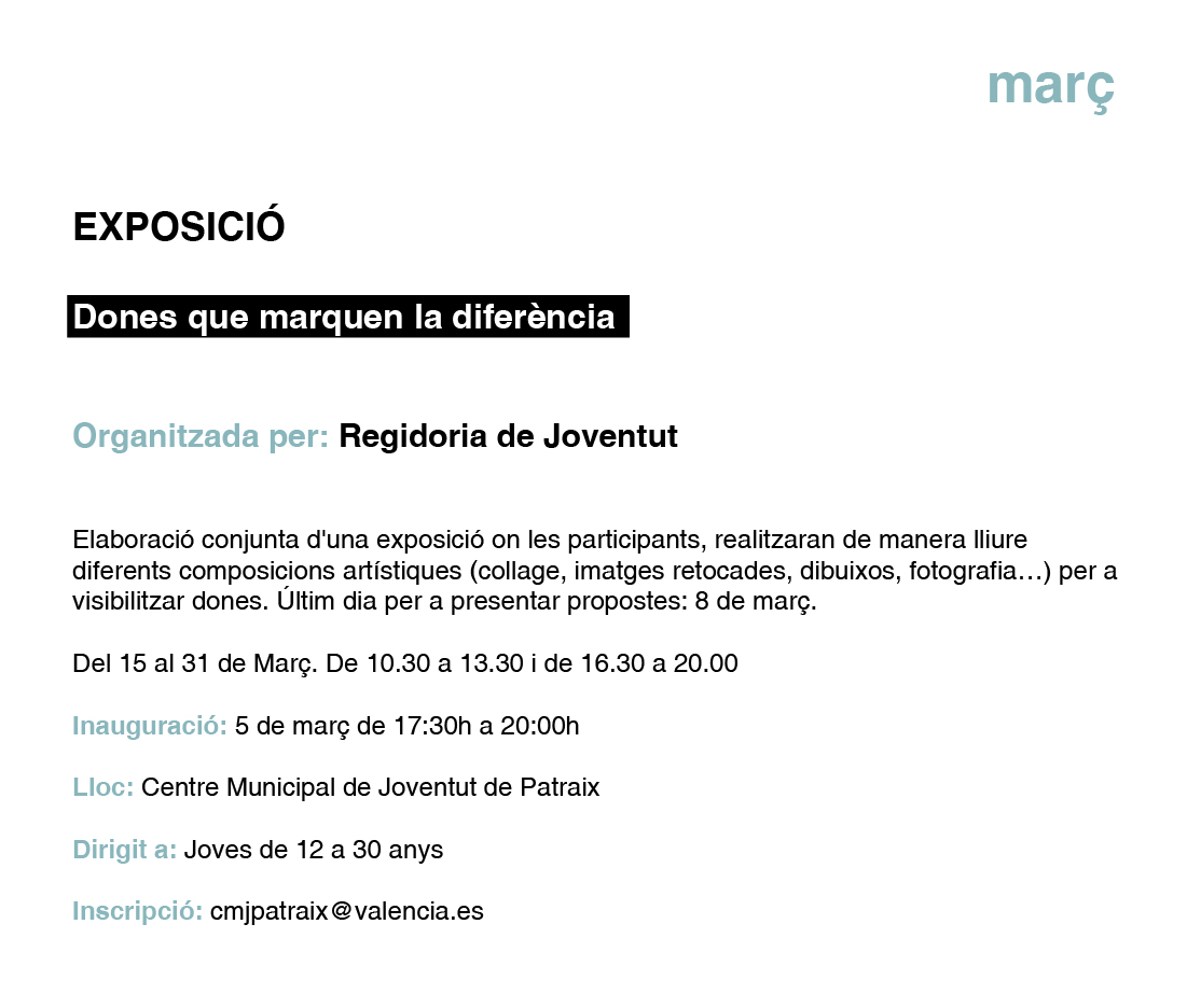 EXPOSICIÓ Dones que marquen la diferència