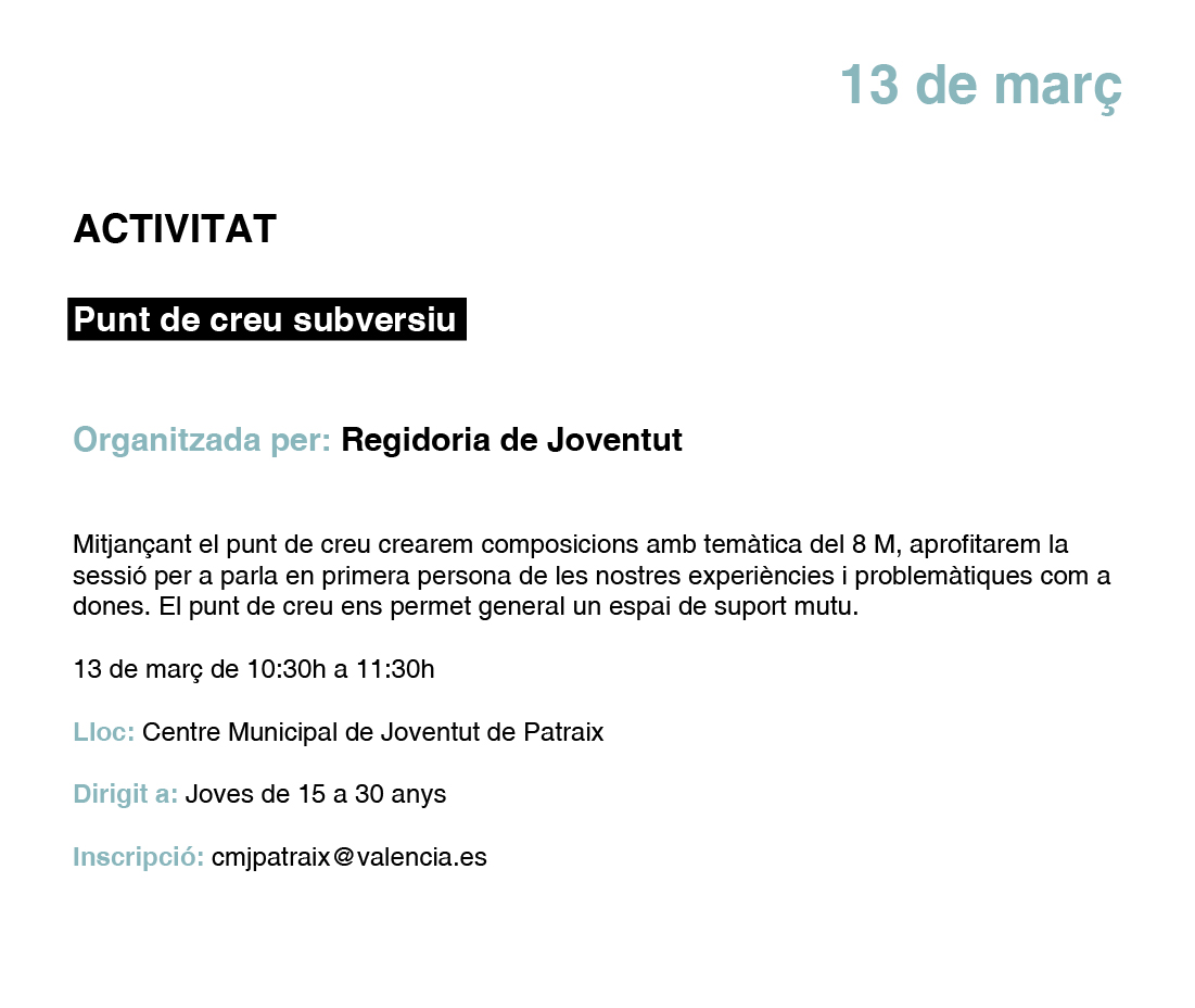 ACTIVITAT Punt de creu subversiu