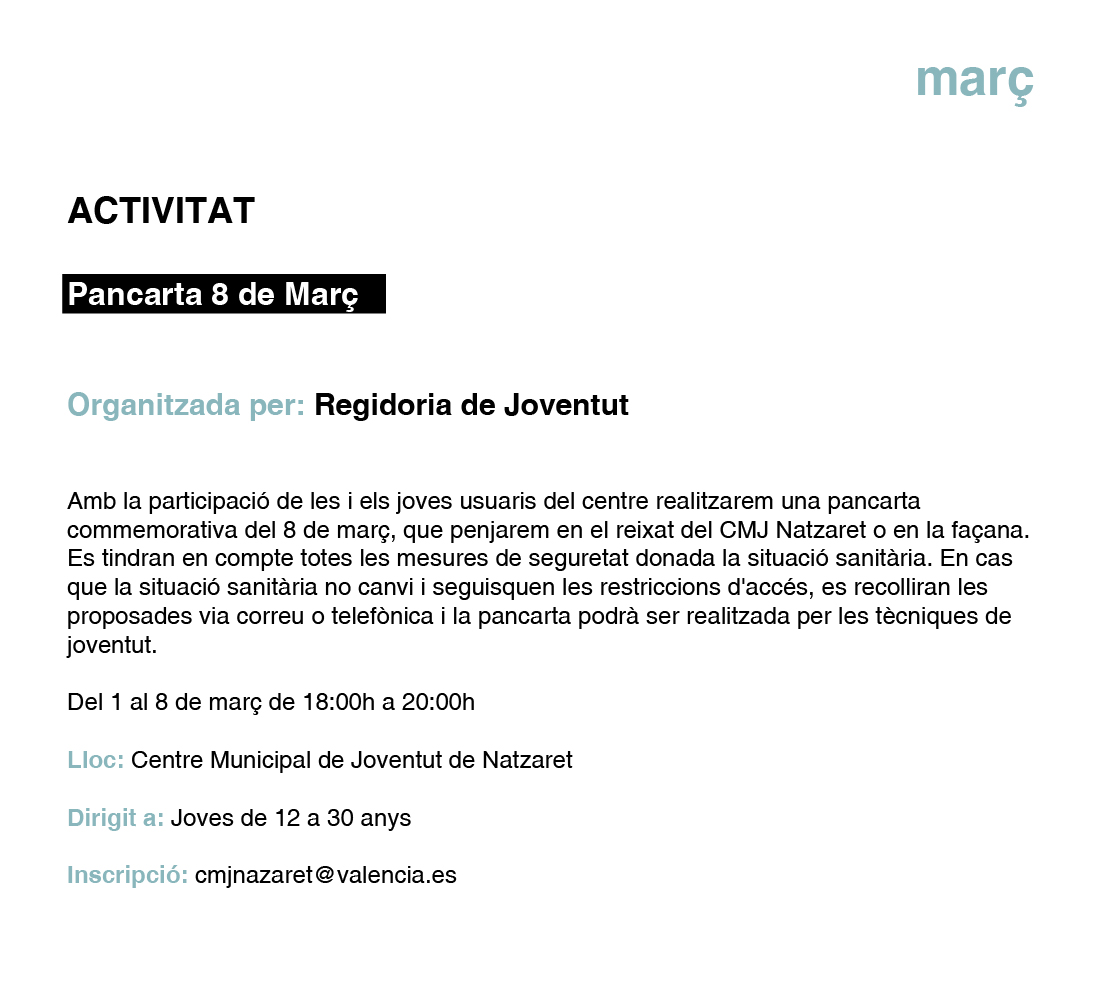 ACTIVITAT Pancarta 8 de Març