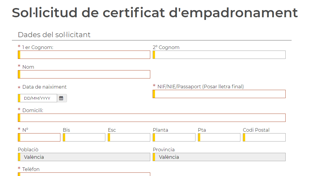 Obtinga el seu certificat de padró