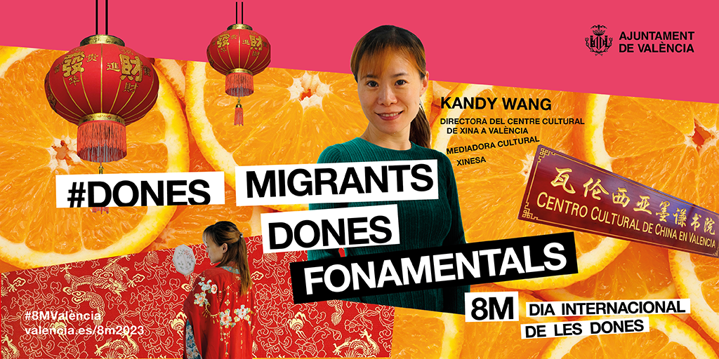 Kandy Wang. Xinesa. Directora del centre cultura de Xina a València. Mediadora cultural. DOnes Migrants, dones fonamentals. 8m, día internacional de les dones.