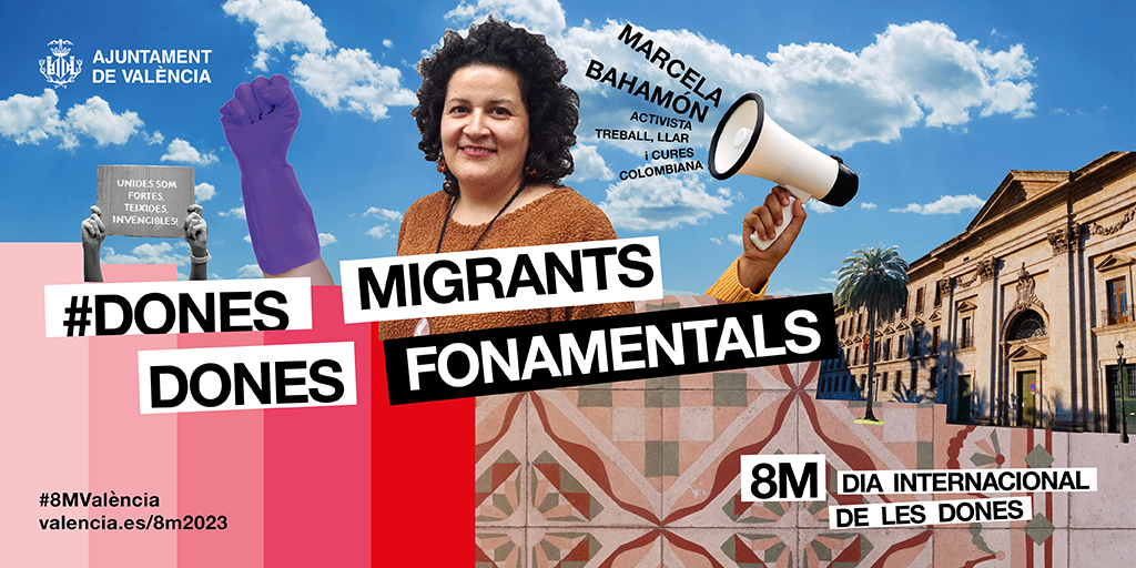 Marcela Bahamon. Colombiana. Activista del treball de la llar i les cures. Dones Migrants, dones fonamentals. 8m, día internacional de les dones.