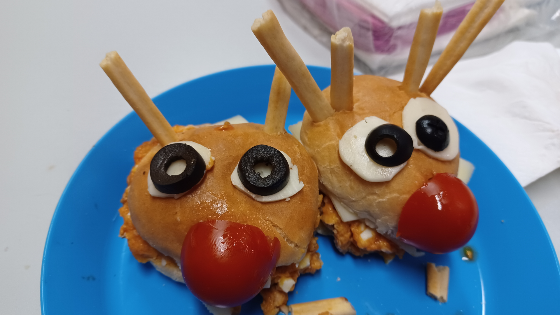 hamburguesas con forma de reno