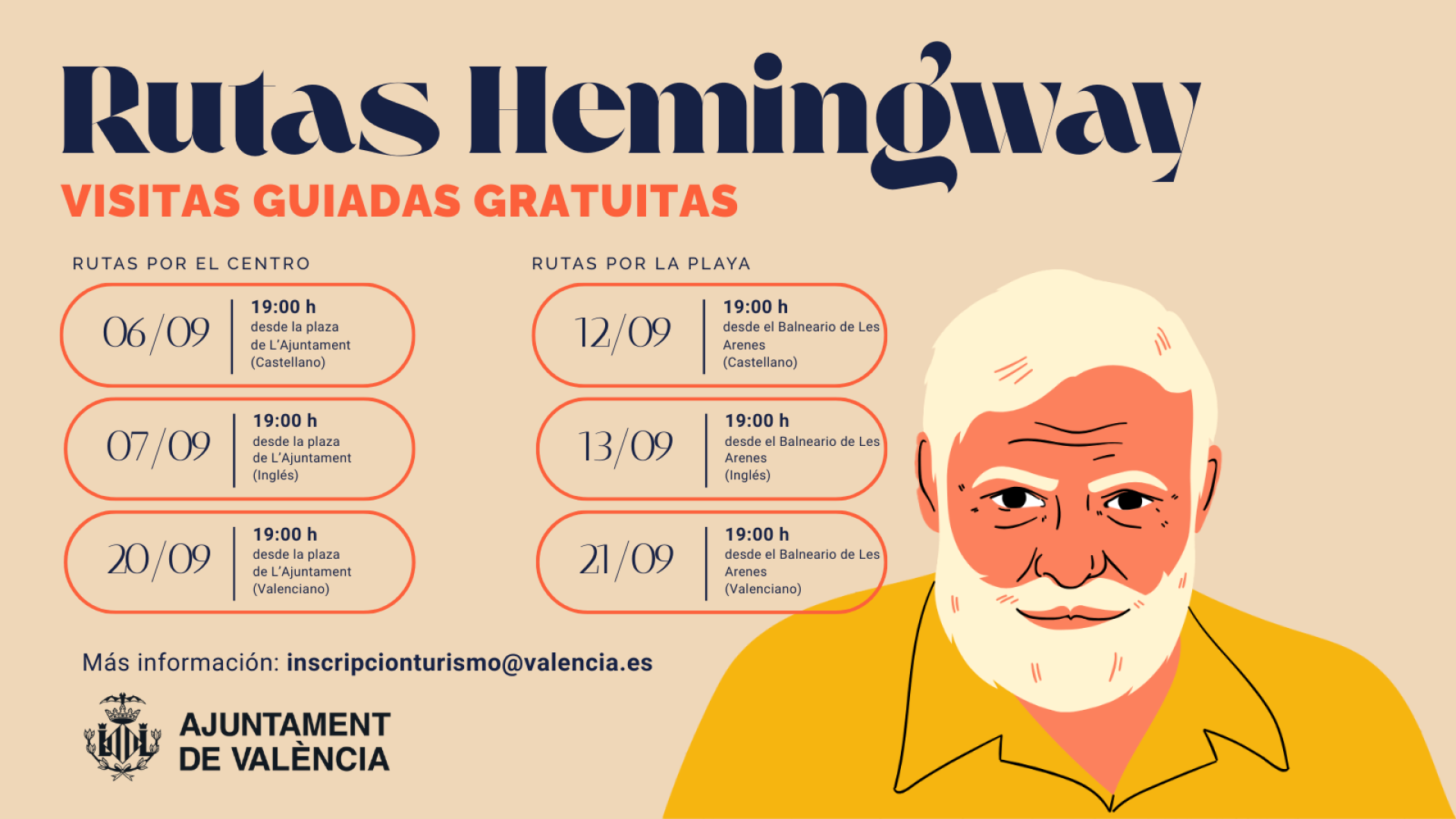 Rutas Hemingway: visitas guiadas gratuitas