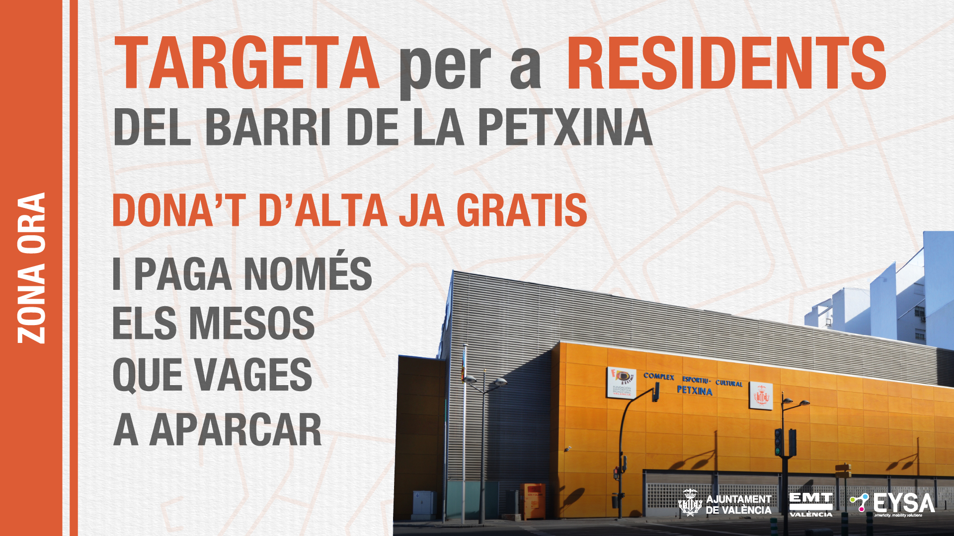 Zona d'estacionament del Barri de La Petxina. Targeta per a residents
