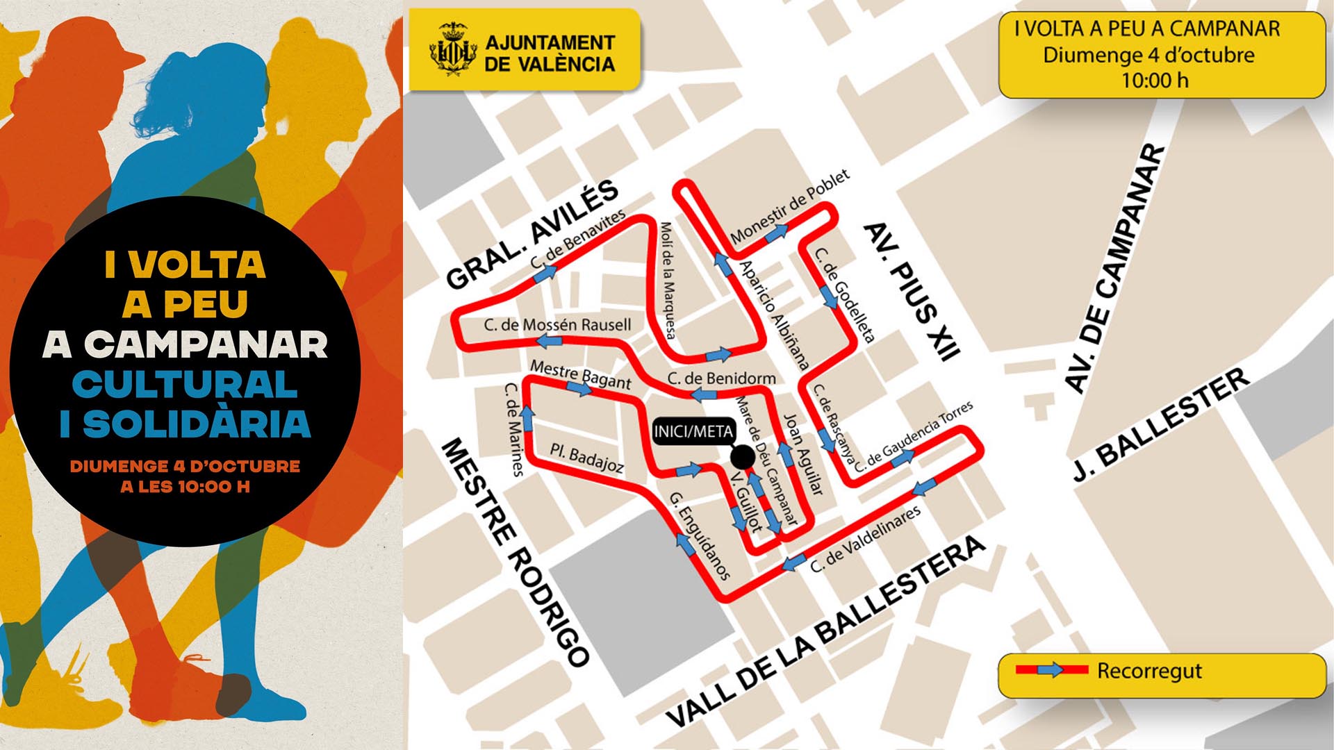 Qué hacer este fin de semana en València 8 Cartel de la I Volta a Peu a Campanar Cultural i Solidària