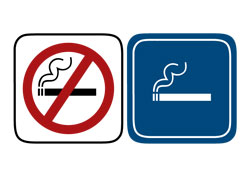 Iconos de permitido o prohibido fumar