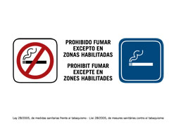 Prohibit fumar excepte en zones habilitades