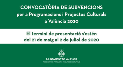Subvencions per a programacions i projectes culturals 2020 Subvencions per a programacions i projectes culturals 2020