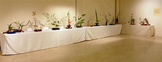 Trabajos de Ikebana. Escuela Valenciana de Arte Floral. Vista general