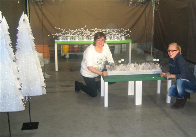 Stand en proceso de la Escuela Valenciana de Arte Floral